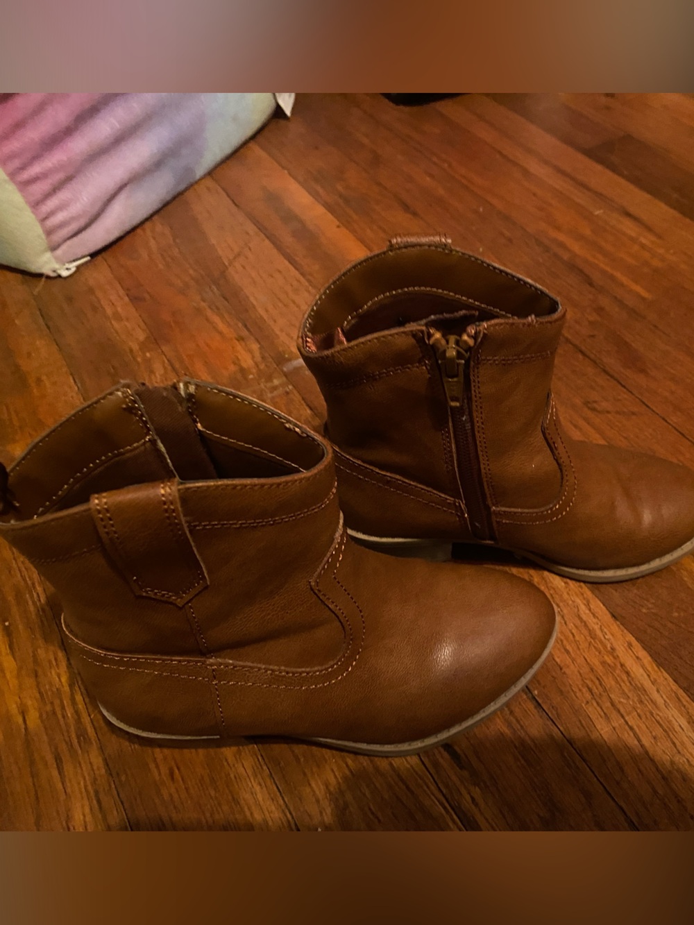 Old Navy Toddler/Casual Chestnut Brown Side-Zip Ankle Boots